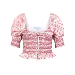 Hill House Home The Madeline Nap Top - Rose Circular Lattice Size SRose Circular